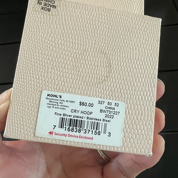 Chrystina Crystal Hoop Earrings Silver Plated - Picture 2 of 6